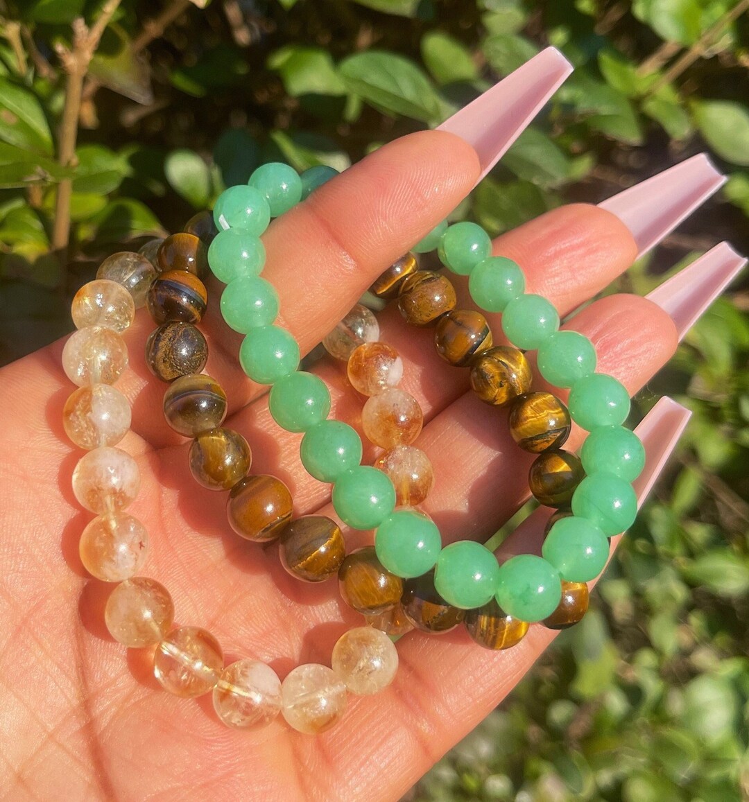 Wealth Bracelet Set, Beaded Bracelets, Money Attraction Gemstone Bracelets, Crystal Bracelet Set