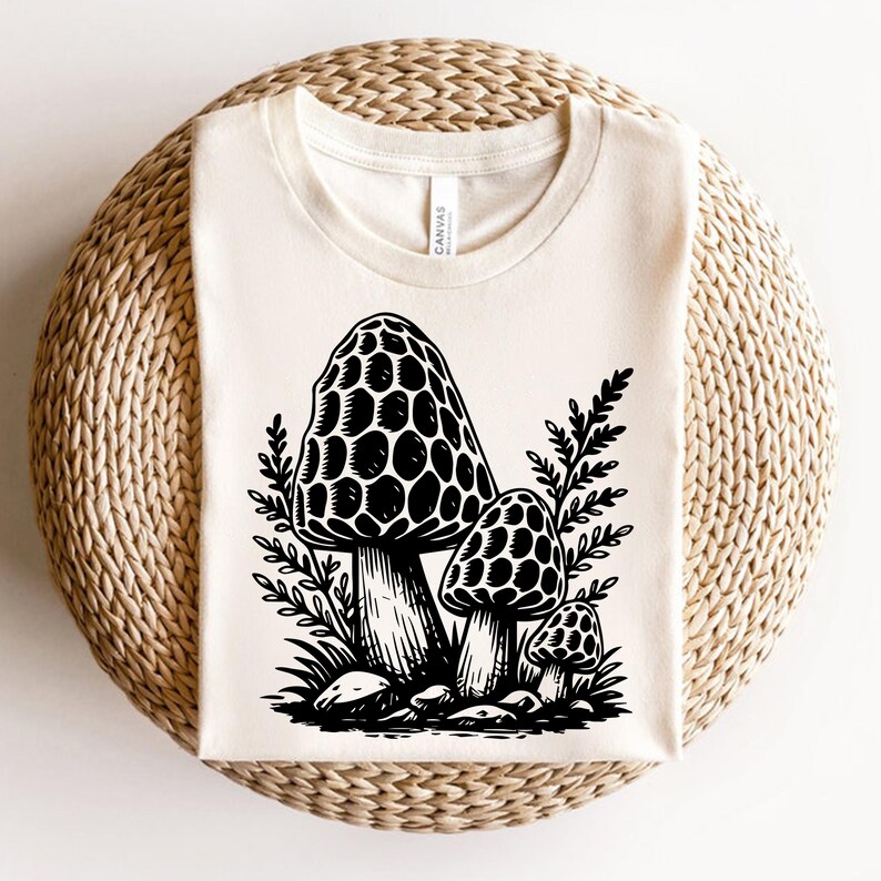 Morrell Svg Morel Mushroom SVG PNG | Wild Forest Mushroom Line Art | Forager ...