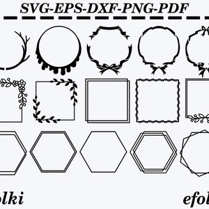 Wreath svg bundle, Laurel wreath bundle,  Heart laurel wreath svg, Circle svg bundle, Square svg bundle, Wreath monogram svg circle frame