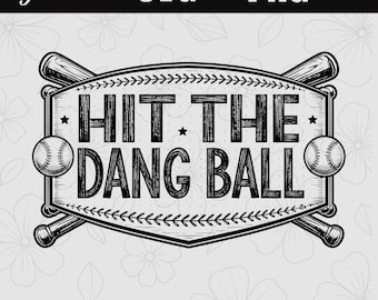 Divertido archivo SVG PNG de béisbol / ¡Golpea la maldita pelota! / Diseño para el día del partido de la mamá del softbol / Archivo de corte láser para parche de gorra / Descarga instantánea