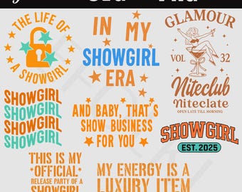 Pakiet Showgirl SVG Png, Showgirl Life Png SVG, Projekt koszulki Showgirl Life PNG SVG, Projekt koszulki Showgirl, Zestaw grafik retro, Pobieranie cyfrowe