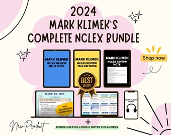 Mark Klimek Ultimate NCLEX Bundle | Videos, PowerPoints, Blue, Yellow, Review Notes, audios, & bonuses - resynthesized | Etsy's Best Seller