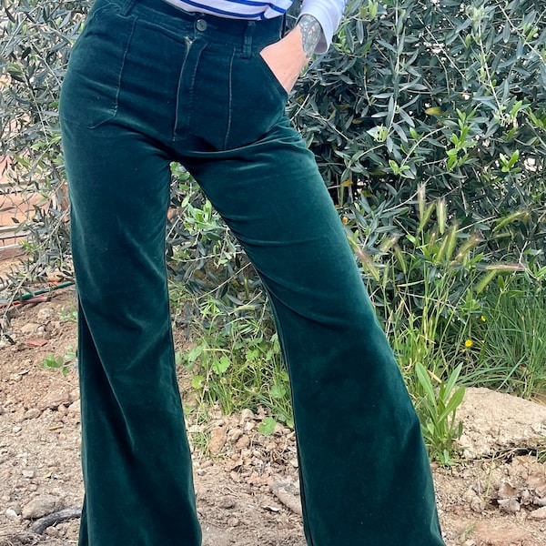Emerald Pantalons Vintage Pattes d'éléphant