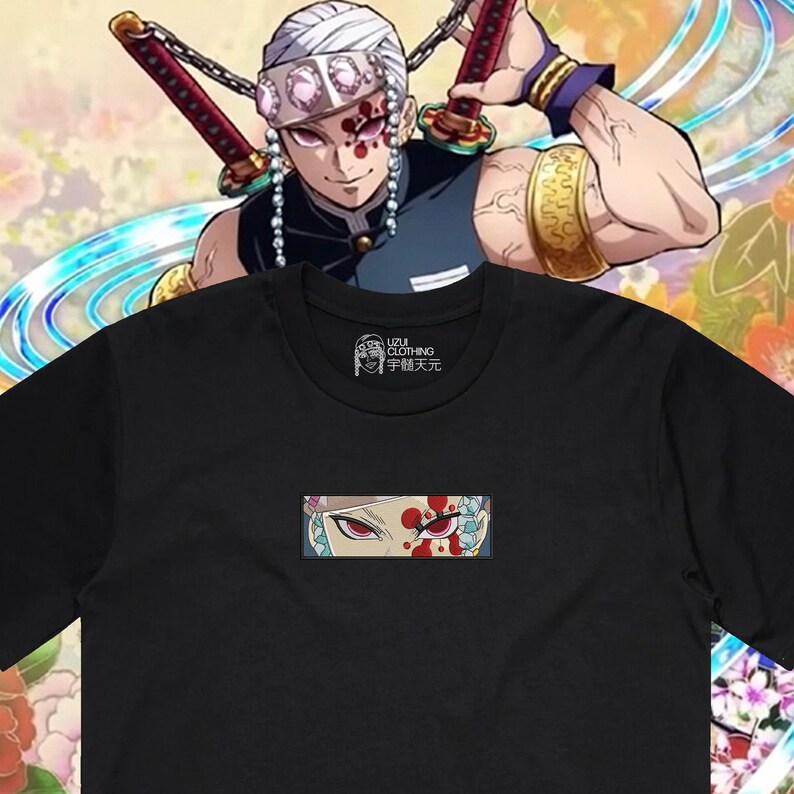 Tengen Uzui Black Embroidered T Shirt Sound Hashira - Etsy