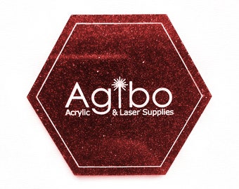 Ruby Red Glitte Cast Acrylic Sheet | Pastel Collection | Matte/Gloss & Matte/Matte | Glowforge Compatible | Canadian Supplier