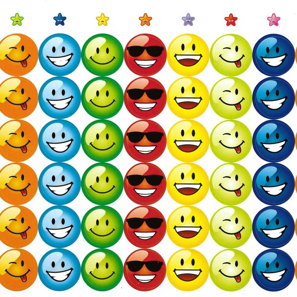 54 Funny Smiley Stickers - Reward Stickers - Incentive Stickers - Stickers - Stickers Smiley - Stickers for Boys & Girls - Stickers for Kids