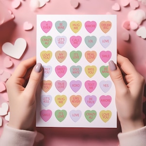 Snoephartjes Stickers, stickervel hartjes, stickervel liefde
