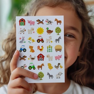 Farm Stickers – Cute Barnyard Sticker Sheet & Country Animal Decor