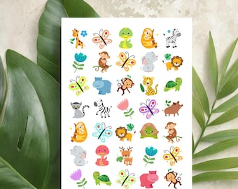 Jungle Sticker Sheet | Wild Animal Stickers & Tropical Adventure