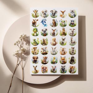 Feuille d'autocollants Animal Life - autocollants animaux - autocollants pour enfants