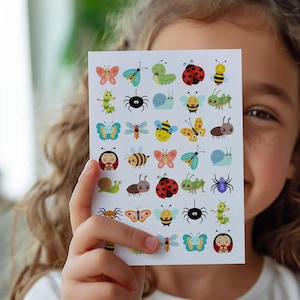 Cheerful Insects Sticker Sheet | Cute Bug Stickers & Colorful Critters