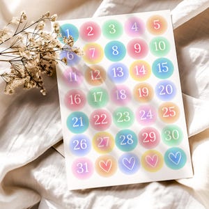 Foglio di adesivi Numeri - numeri adesivi - adesivi planner