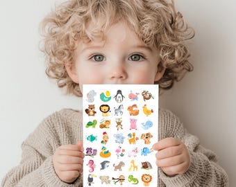 Entzückende Tiere Aufkleber - Süße & lustige Wildtier Aufkleber für Scrapbooking und Journaling