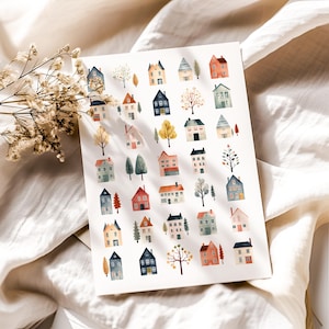 Houses Stickers - Cute & Colorful Home-Themed Sticker Set for Journaling and Crafting