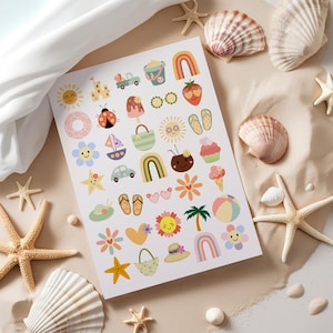 Pegatinas divertidas de verano: brillantes y divertidas para diarios, agendas y álbumes de recortes