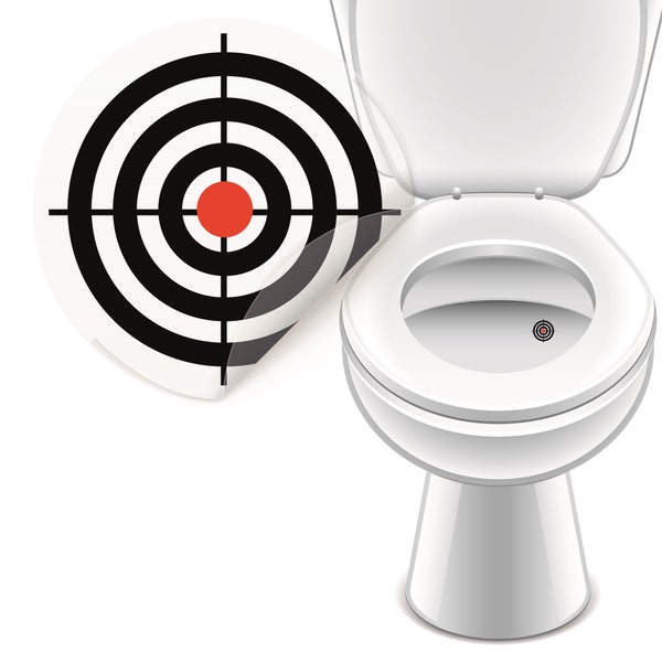 Urinal Sticker Target - 4 Urinal Stickers Bulls Eye - Toilet Target - Clean Toilet Stickers - Gadget for Dad