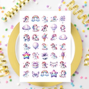 Unicorn Stickers – Magical & Whimsical for Journals, Planners, Scrapbooks