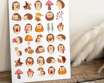 Hedgehog Sticker Sheet | Cute Woodland Stickers & Forest Animals
