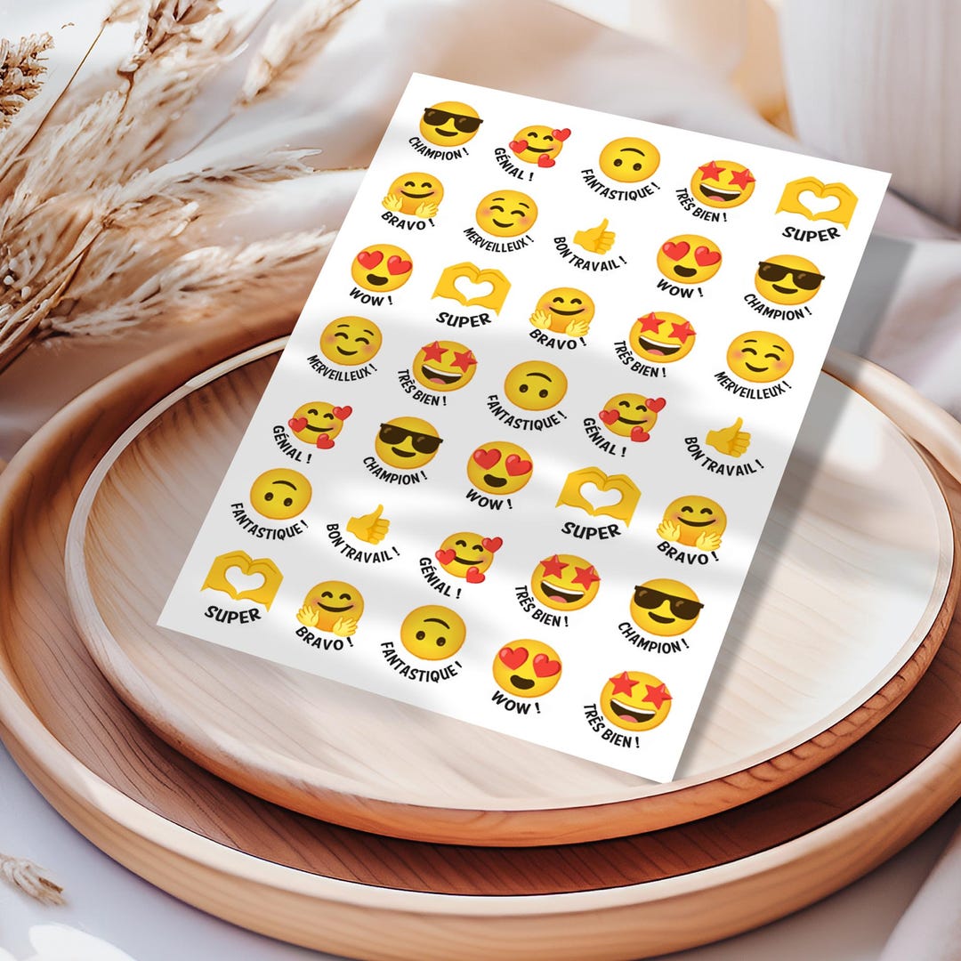 French Emoji Sticker Sheet Cute, Funny & Aesthetic Stickers for ...