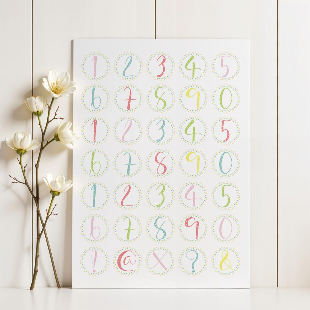 Numbers III Stickers – Fun Numeric Sticker Sheet & Math Planner Decor ...