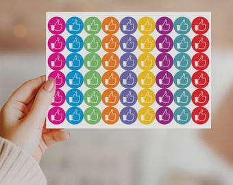 54 Thumbs Up Stickers - Positive Reward Stickers - Incentive Stickers - Office Stickers - Kids Stickers - School Stickers - Like Stickers