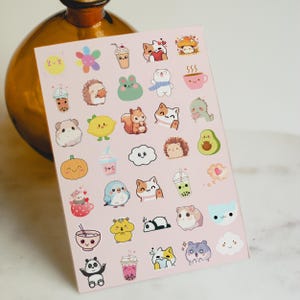 Feuille d'autocollants Kawaii
