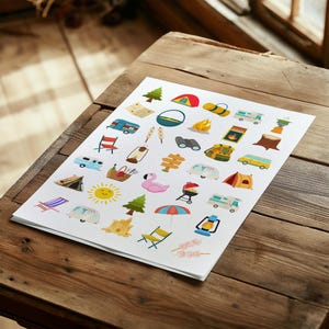 Adesivos para acampamento | Adesivos para aventuras ao ar livre e diversão em viagens