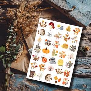 Waldfreunde Sticker - Niedliche Waldtiere Sticker Bogen & Naturdeko