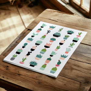 Pegatinas de cactus: adorables pegatinas de suculentas y decoración de plantas del desierto