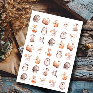 Forest Friends Sticker Bogen - Niedliche Waldtier Sticker & Natur Dekor
