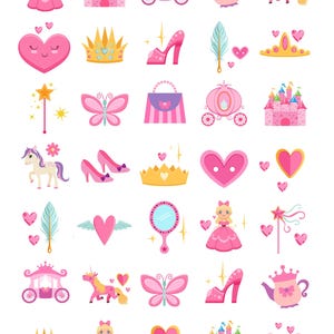 Pink Princess Stickers, stickervel prinses, prinsessen stickers