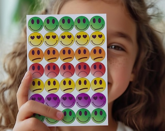 550 Adesivi Stella Olografica Con Smiley – Fogli Premio Per Insegnanti, Multicolore, Facili Da Strappare - 5
