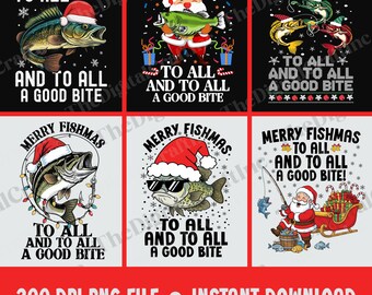 Frohe Fishmas an alle und allen einen guten Biss Png, lustiges Weihnachtsfischen Sublimationsdesign, Fischer Png, Fischen Papa Png, Fischen-Liebhaber
