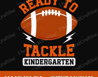 Prêt à s'attaquer à la maternelle PNG, football américain garçons retour à l'école des cliparts, enfants premier jour de la maternelle Png, maillot des amateurs de football