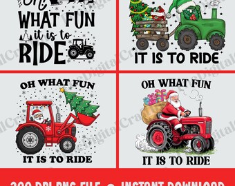 Oh, was für ein Spaß es ist, Traktor Png zu fahren, lustiges Weihnachtspng, Weihnachtsmann, der Traktor-Sublimationsentwurf fährt, Bauer Geschenk, Weihnachtstraktor Png