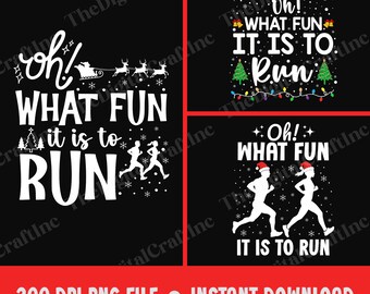 Oh, was für ein Spaß es ist, Png zu laufen, lustige Weihnachten Png, Weihnachtslaufende Silhouette Png, Athleten-Läufer, Weihnachtsmütze Png, Marathon, 5k Läufer Png