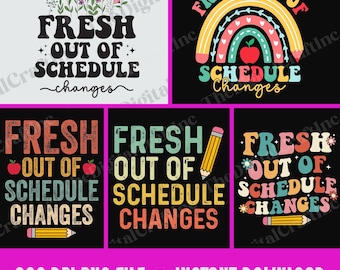 Fresh Out Of Schedule Changes PNG, Funny Back To School Counselor Life, Teacher Appreciation Sublimation Design, School Front Office Gifts