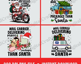 Postbote, der mehr Pakete liefert als Santa Png, Weihnachtspostboten-Sublimationsdesign, Postbote Png, Postangestellter-Anerkennungsgeschenke