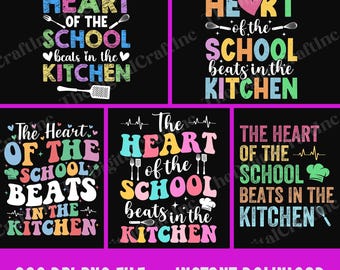 Le coeur de l'école bat dans la cuisine PNG, Design sublimation du déjeuner de la rentrée, Employé de cafétéria de l'école PNG