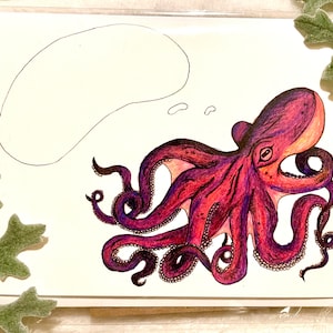 Octopus Bundle of 5 Greeting Cards (Blank)