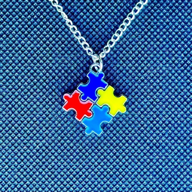 Ausi Awareness Symbol Pendant Necklace Puzzle Pieces Silver - Etsy