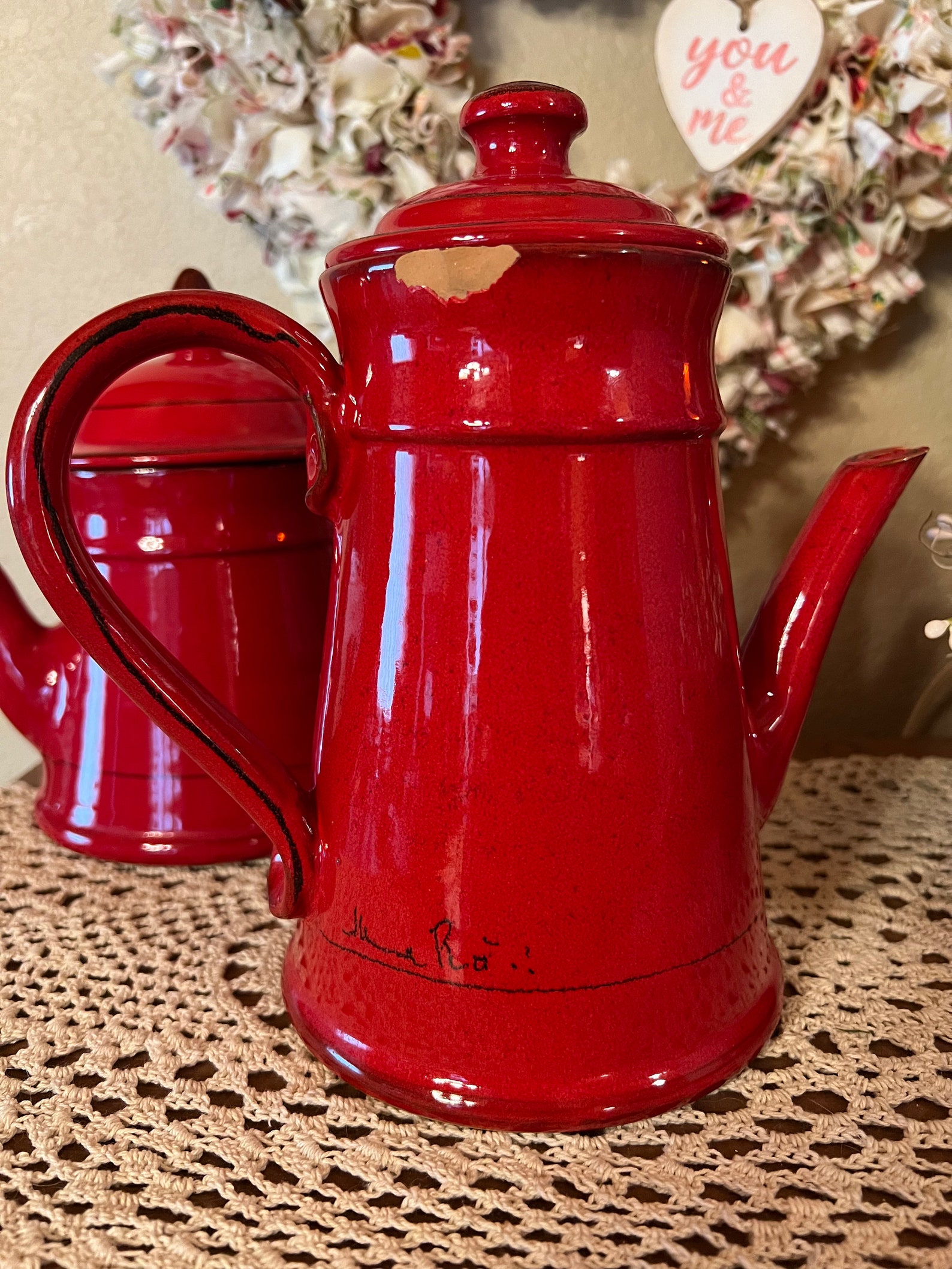 Mamma Ro Italian Pottery Red Tea Pots Earthenware Handmade Etsy