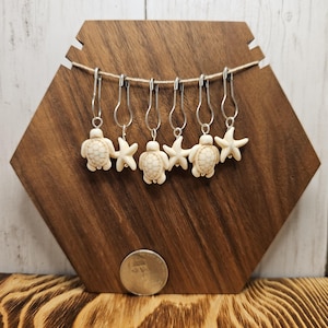 Ivory Colored Turtles Stitch Markers (6)
