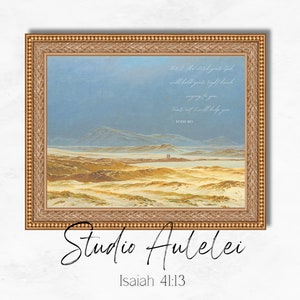 Isaiah 41:13 Landscape Peace Artwork, Digital Download, Minimal Scripture Decor, Bible Verse Prints, Christian Home Decor, Faith Based