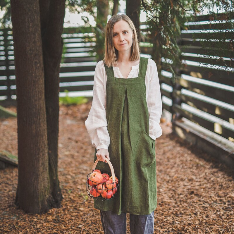 The Pinafore Apron - Matcha Green