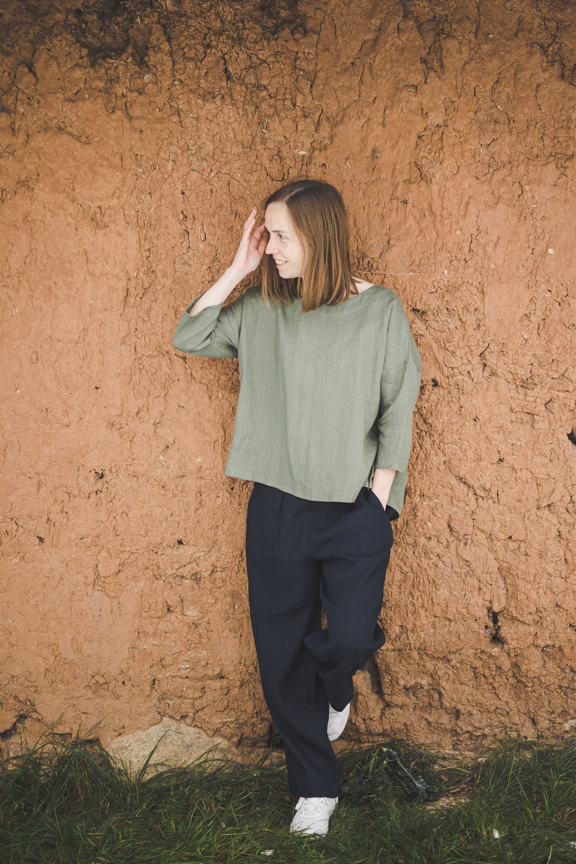 Olive Green Linen Blouse Women's, 3/4 Sleeve Oversize Soft Linen Top, Light  Weight Linen Kimono Blouse, Plus Size Loose Boxy Linen Shirt - Etsy Canada