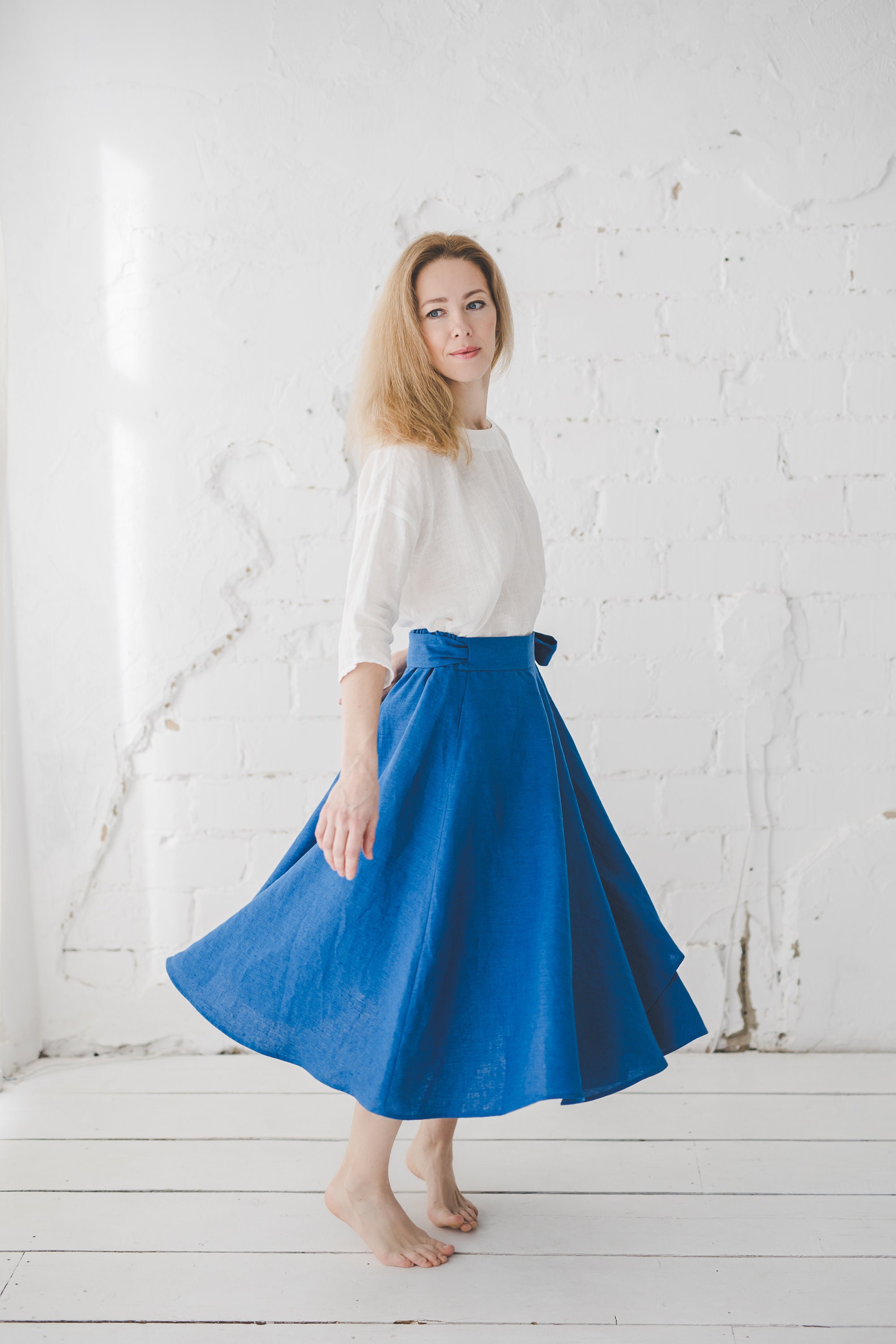 【INCHANT ME】Ribbon Wrinkle Banding Long Skirt Elegant Ribbon Skirt . Handmade Black Skirt With Red