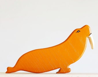 Wooden toy Walrus , Toy for toddler, Organic wooden toy, Handmade toy, Kids gift,  Eco-friendly toy, Waldorf toy