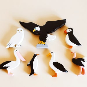 Birds wooden toys set (7 pcs), Wooden toys, Toddler gifts, Toddler toys, Waldorf toys, Baby gift, Childrens toy, Educational toys
