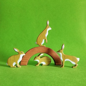 Hare family Toys Set, Wooden toys, Toddler gifts, Toddler toys, Waldorf toys, Baby gift, Childrens toy, Educational toys, montessori toys